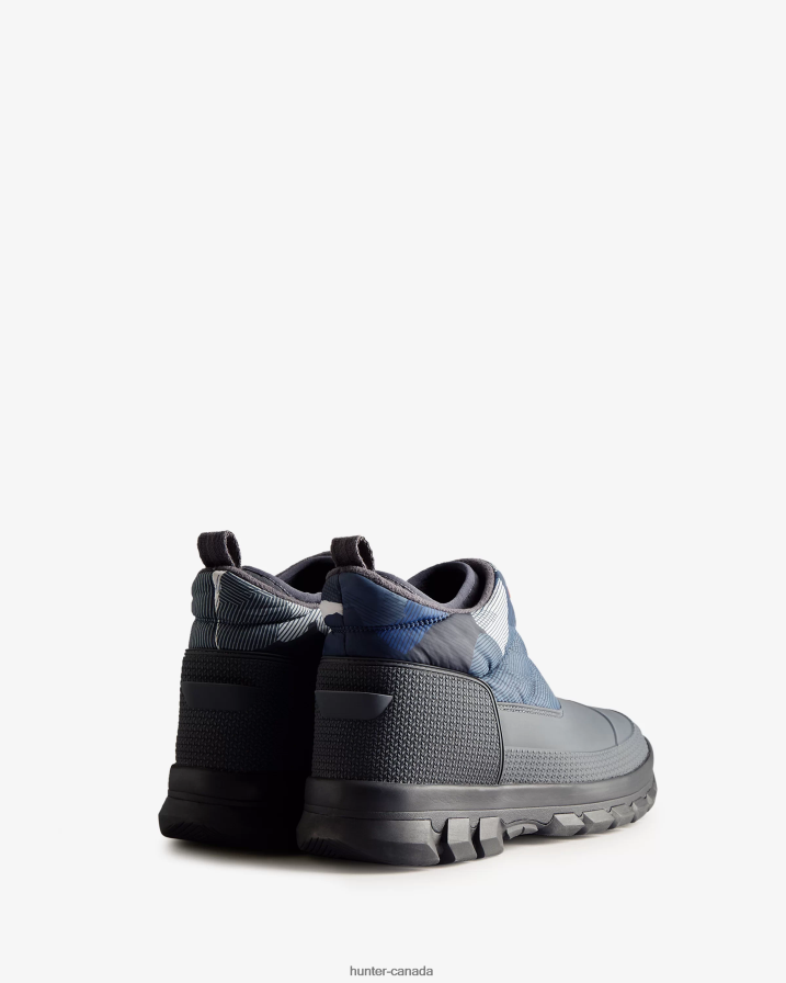 208Z2Z594 Hunter Canada - Hunter Men Insulated Ankle Snow Boots Glacial Cliff Black Ice Print