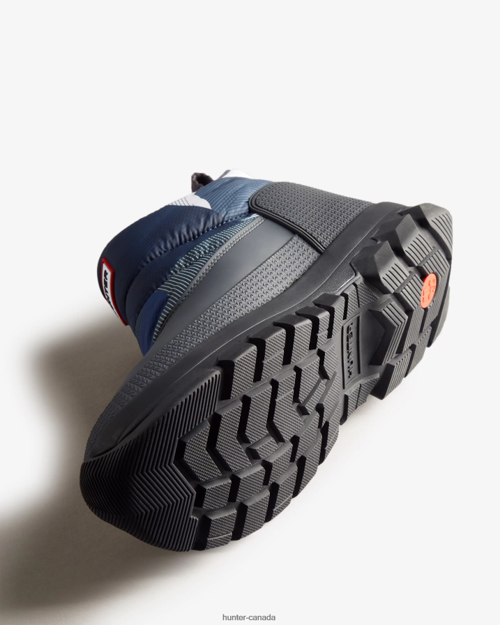 208Z2Z594 Hunter Canada - Hunter Men Insulated Ankle Snow Boots Glacial Cliff Black Ice Print