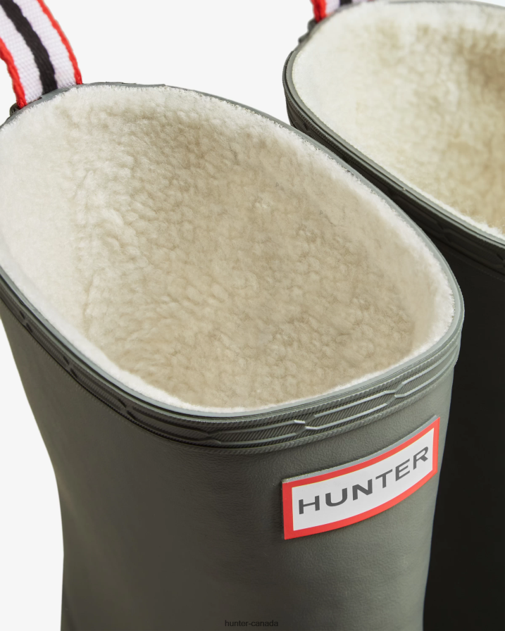208Z2Z597 Hunter Boots - Hunter Men Play Vegan Shearling Insulated Mid-Height Rain Boots Urban Grey