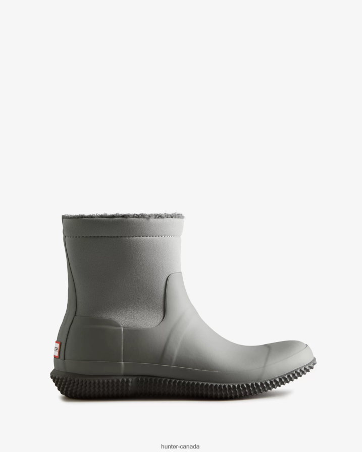 208Z2Z599 Hunter Boots Sale - Hunter Men Insulated Roll Top Vegan Shearling Boots Tundra Grey/Docker Grey