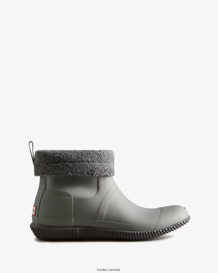 208Z2Z599 Hunter Boots Sale - Hunter Men Insulated Roll Top Vegan Shearling Boots Tundra Grey/Docker Grey