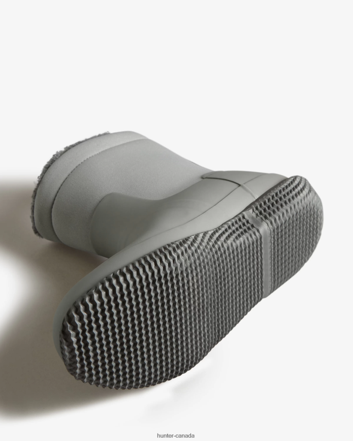 208Z2Z599 Hunter Boots Sale - Hunter Men Insulated Roll Top Vegan Shearling Boots Tundra Grey/Docker Grey