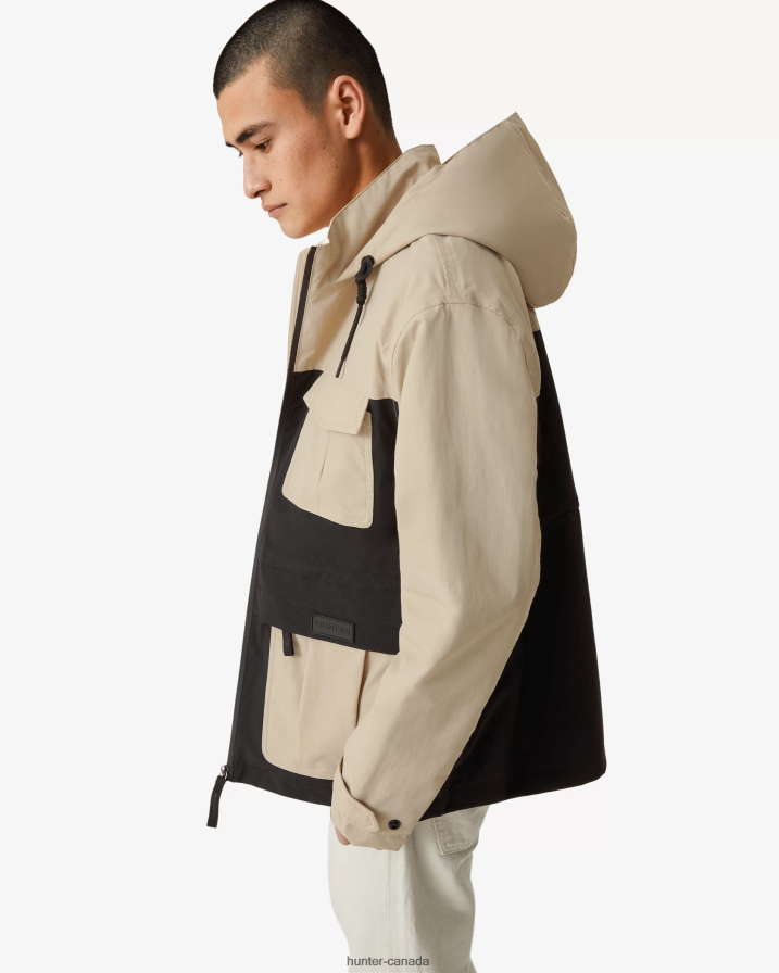 208Z2Z600 Hunter Outlet - Hunter Men Explorer Recycled Nylon Jacket Skimming Stone/Black