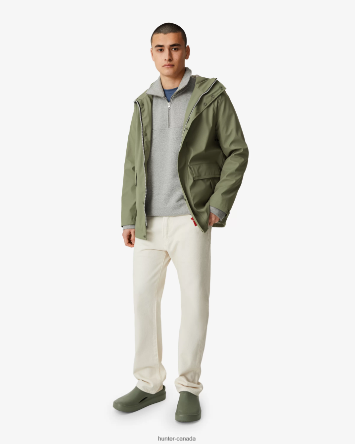 208Z2Z602 Hunter Canada - Hunter Men Lightweight Waterproof Rain Jacket Lichen Green