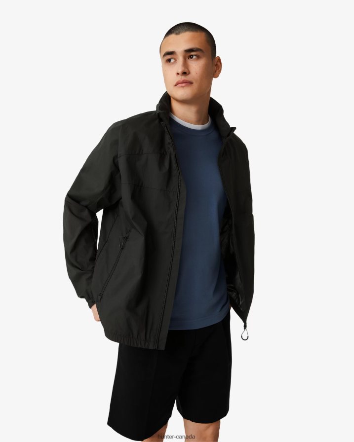 208Z2Z605 Hunter Boots - Hunter Men Travel Recycled Nylon Shell Jacket Black