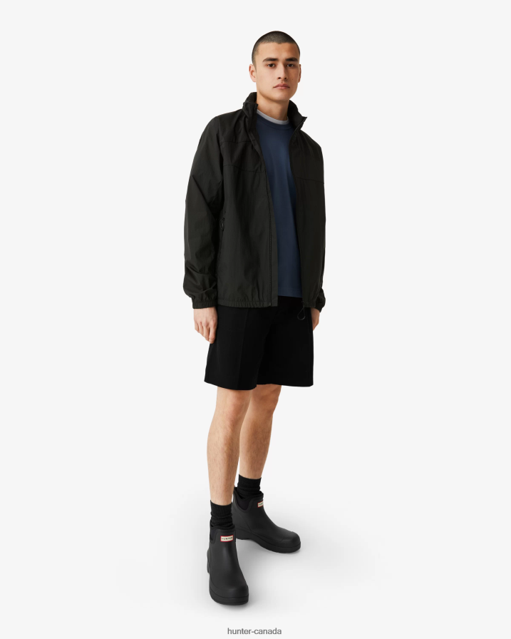 208Z2Z605 Hunter Boots - Hunter Men Travel Recycled Nylon Shell Jacket Black