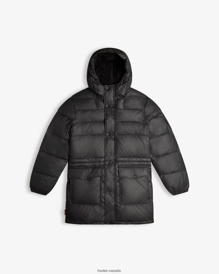 208Z2Z608 Hunter Outlet - Hunter Men Intrepid Insulated Long Puffer Coat Black