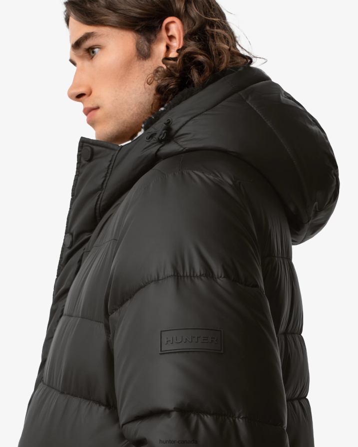 208Z2Z608 Hunter Outlet - Hunter Men Intrepid Insulated Long Puffer Coat Black