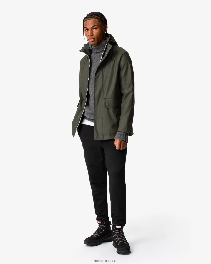 208Z2Z609 Hunter Boots - Hunter Men Lightweight Waterproof Rain Jacket Dark Olive