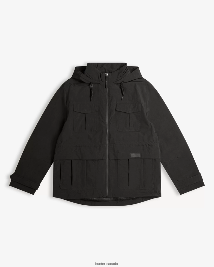 208Z2Z611 Hunter Boots Sale - Hunter Men Explorer Recycled Nylon Jacket Black