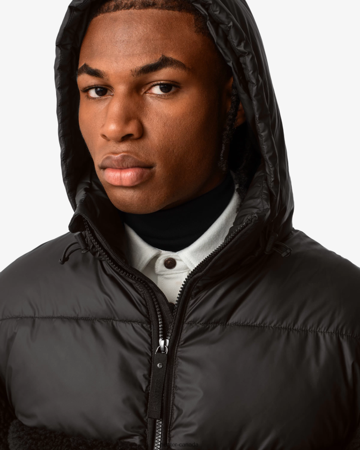 208Z2Z613 Hunter Boots - Hunter Men Wanderer Vegan Shearling Insulated Mid Puffer Jacket Black