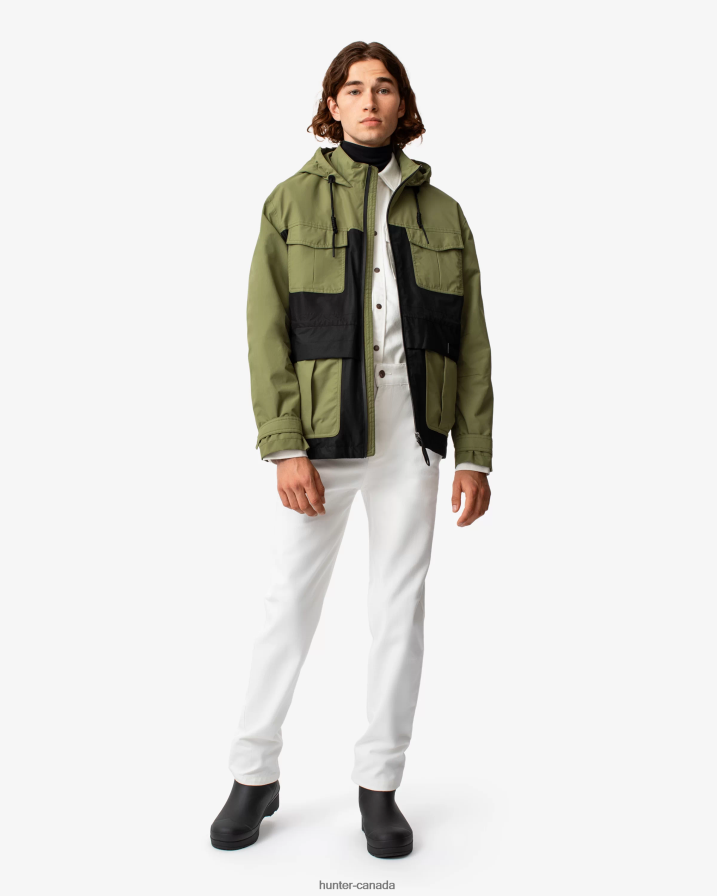 208Z2Z614 Hunter Canada - Hunter Men Explorer Recycled Nylon Jacket Utility Green/Black