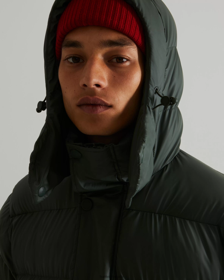 208Z2Z615 Hunter Boots Sale - Hunter Men Insulated Rubberized Puffer Coat Arctic Moss Green