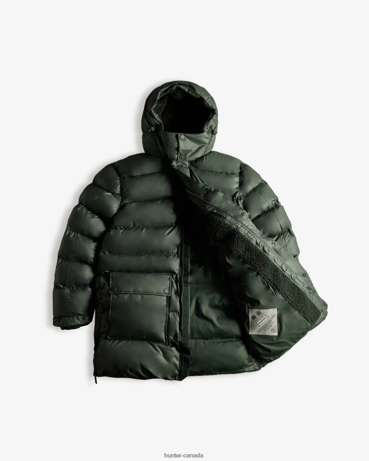 208Z2Z615 Hunter Boots Sale - Hunter Men Insulated Rubberized Puffer Coat Arctic Moss Green