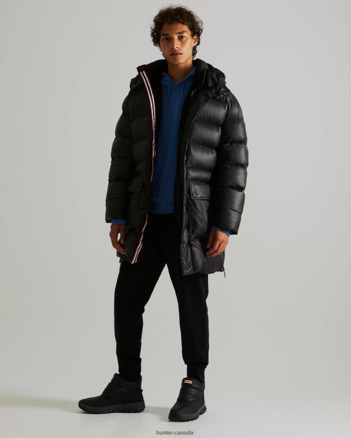 208Z2Z616 Hunter Outlet - Hunter Men Insulated Rubberized Puffer Coat Black