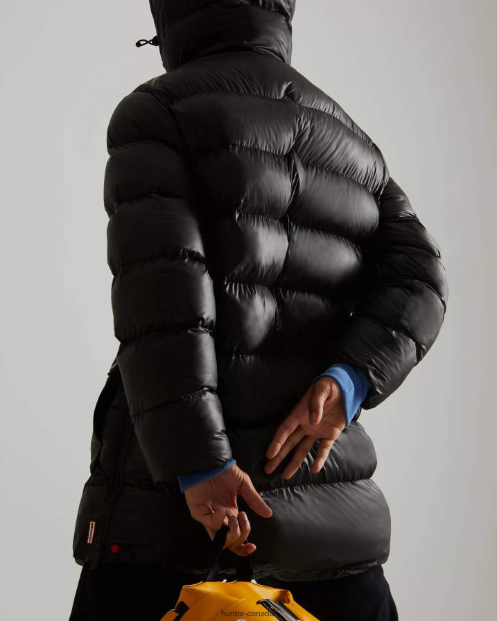 208Z2Z616 Hunter Outlet - Hunter Men Insulated Rubberized Puffer Coat Black