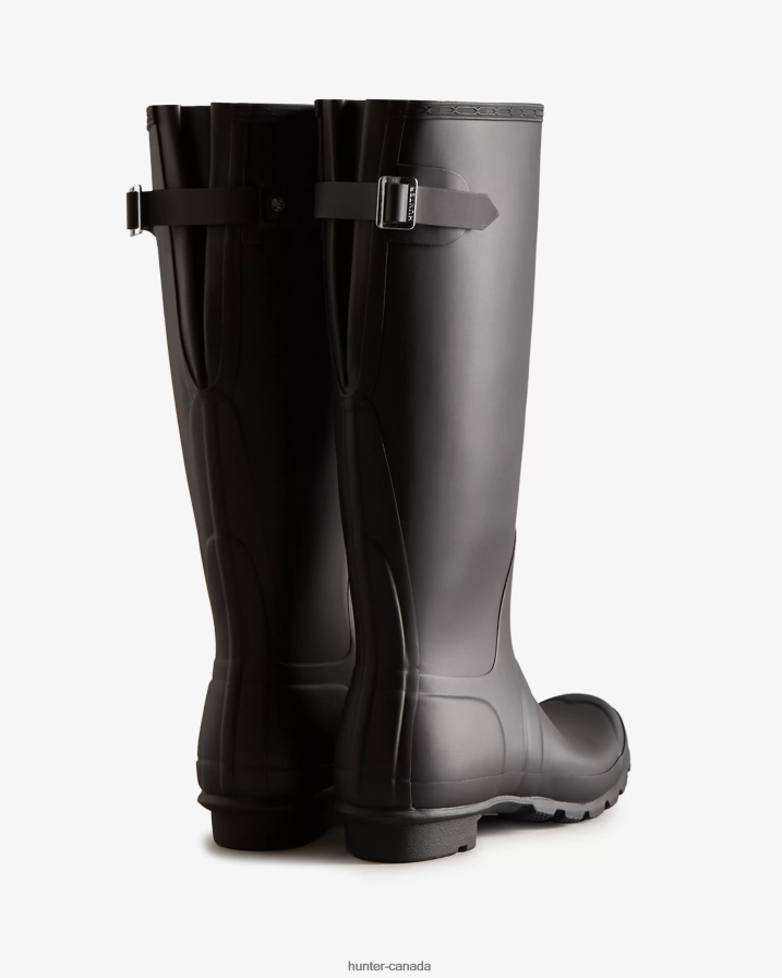 208Z2Z63 Hunter Boots Sale - Hunter Women Tall Back Adjustable Rain Boots Black