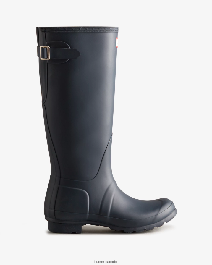 208Z2Z64 Hunter Outlet - Hunter Women Tall Back Adjustable Rain Boots Navy