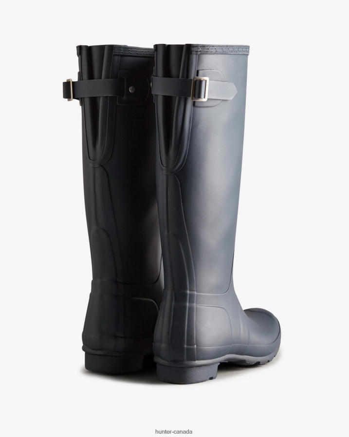 208Z2Z64 Hunter Outlet - Hunter Women Tall Back Adjustable Rain Boots Navy