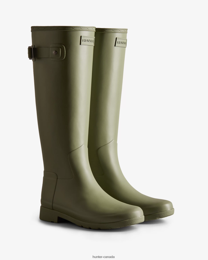 208Z2Z66 Hunter Canada - Hunter Women Refined Slim Fit Tall Rain Boots Lichen Green