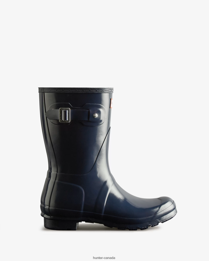 208Z2Z75 Hunter Boots Sale - Hunter Women Original Short Gloss Rain Boots Navy