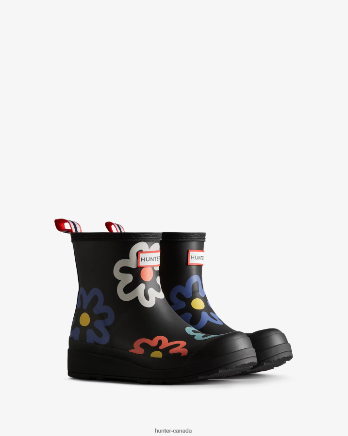 208Z2Z90 Hunter Canada - Hunter Women PLAY Short Flower Pop Print Rain Boots Flower Pop Print