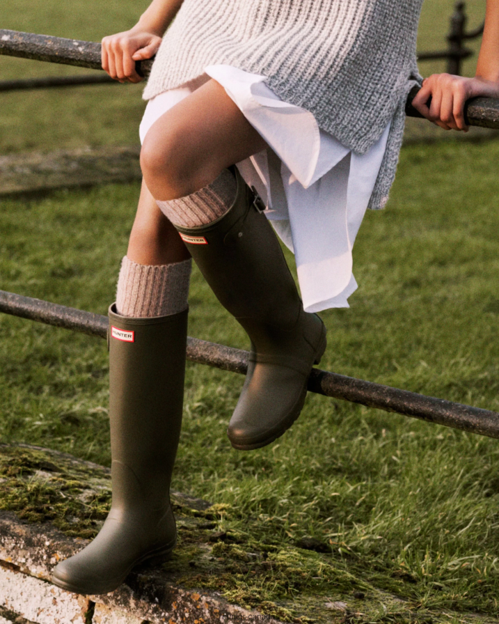 208Z2Z91 Hunter Boots Sale - Hunter Women Original Tall Rain Boots Olive Leaf