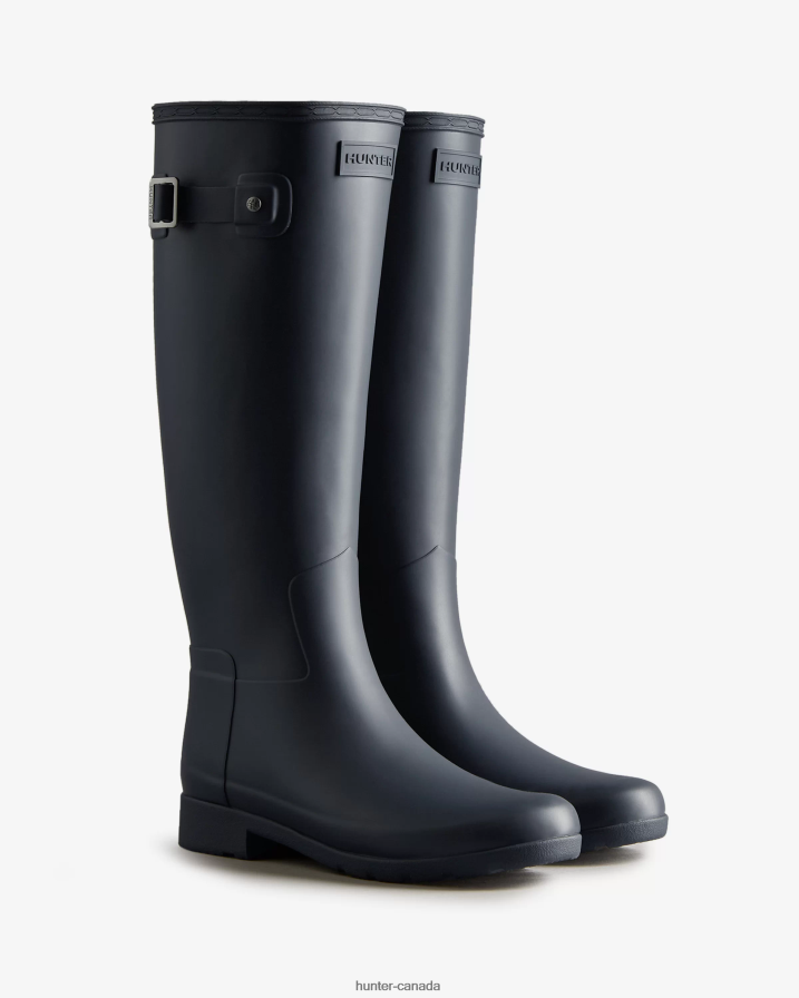 208Z2Z93 Hunter Boots - Hunter Women Refined Slim Fit Tall Rain Boots Navy