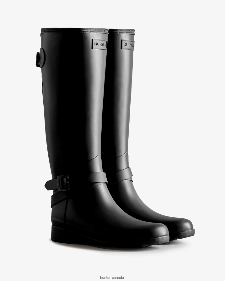208Z2Z94 Hunter Canada - Hunter Women Refined Slim Fit Adjustable Tall Rain Boots Black