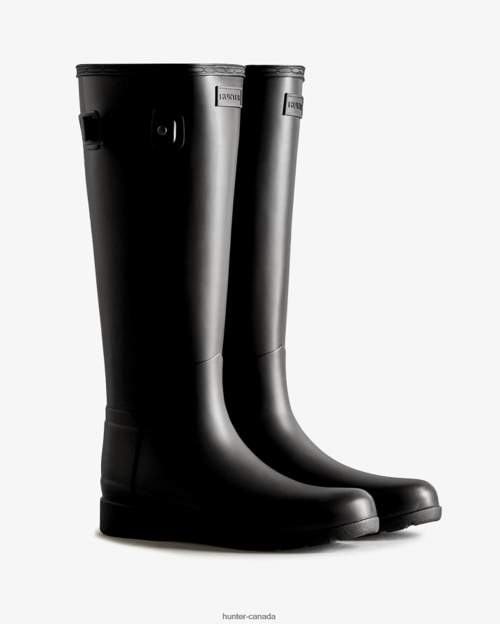 208Z2Z95 Hunter Boots Sale - Hunter Women Refined Tall Rain Boots Black