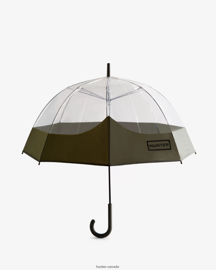 208Z2Z392 Hunter Outlet - Hunter Men Transparent Moustache Bubble Umbrella Dark Olive