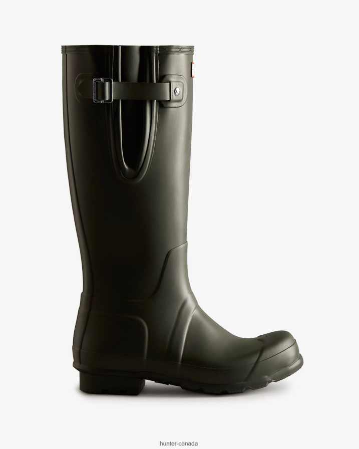 208Z2Z562 Hunter Canada - Hunter Men Tall Side Adjustable Rain Boots Dark Olive