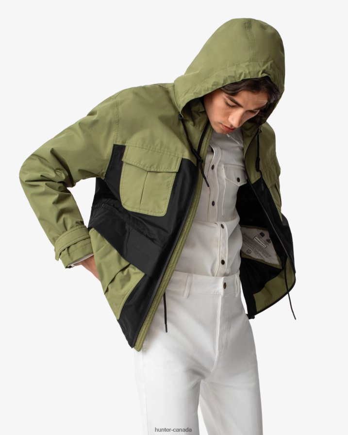208Z2Z614 Hunter Canada - Hunter Men Explorer Recycled Nylon Jacket Utility Green/Black