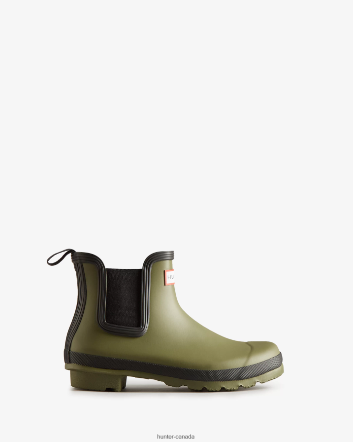 208Z2Z217 Hunter Boots - Hunter Women Original Chelsea Boots Olive/Black