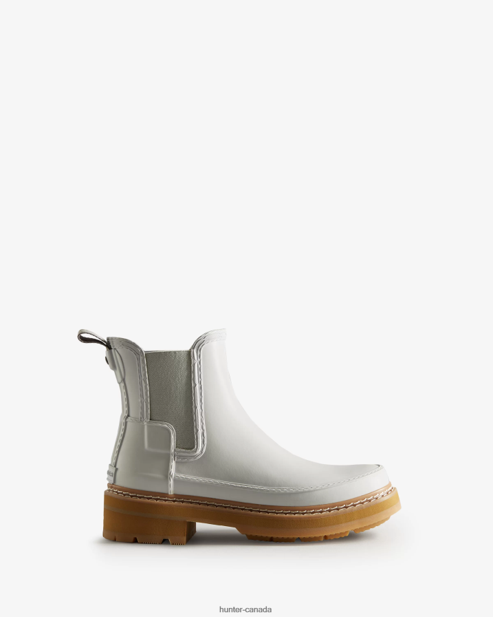 208Z2Z219 Hunter Boots Sale - Hunter Women Refined Stitch Detail Chelsea Boots Spurrey White