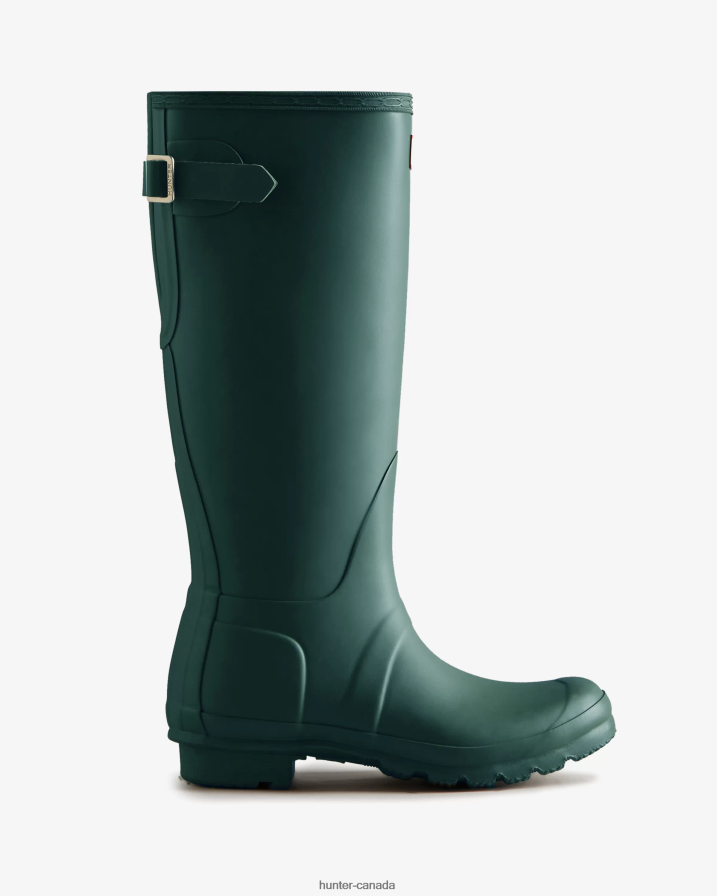 208Z2Z189 Hunter Boots - Hunter Women Tall Back Adjustable Rain Boots Green Jasper