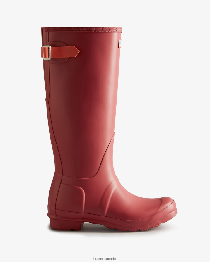 208Z2Z190 Hunter Canada - Hunter Women Tall Back Adjustable Rain Boots Glenmore Rose/Sun-Cup Orange