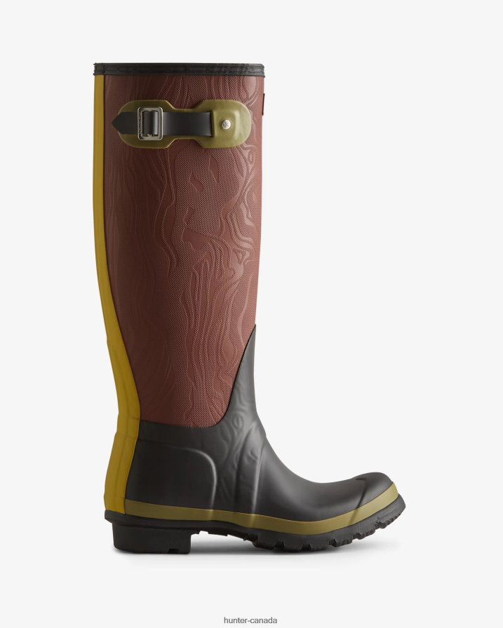208Z2Z199 Hunter Boots Sale - Hunter Women Erosion Texture Patchwork Tall Rain Boots Erosion Texture Patchwork