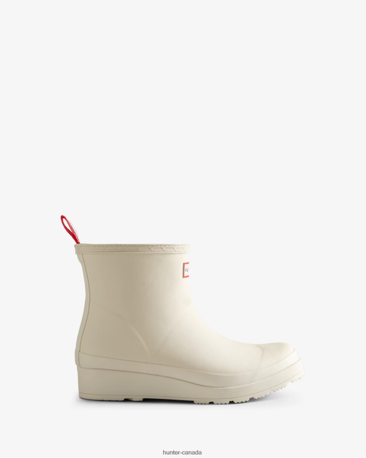 208Z2Z220 Hunter Outlet - Hunter Women Play Vegan Shearling Insulated Short Rain Boots White Willow