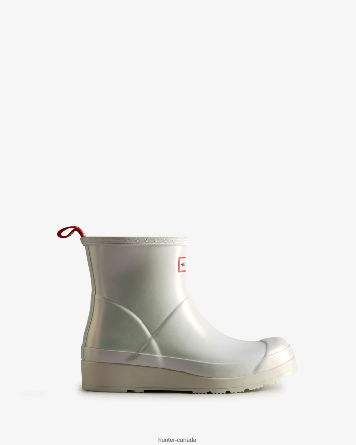 208Z2Z31 Hunter Boots Sale - Hunter Women Play Short Nebula Rain Boots Silver