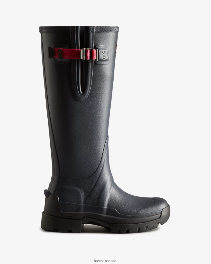 208Z2Z69 Hunter Boots - Hunter Women Balmoral Adjustable 3mm Neoprene Rain Boots Navy/ Peppercorn