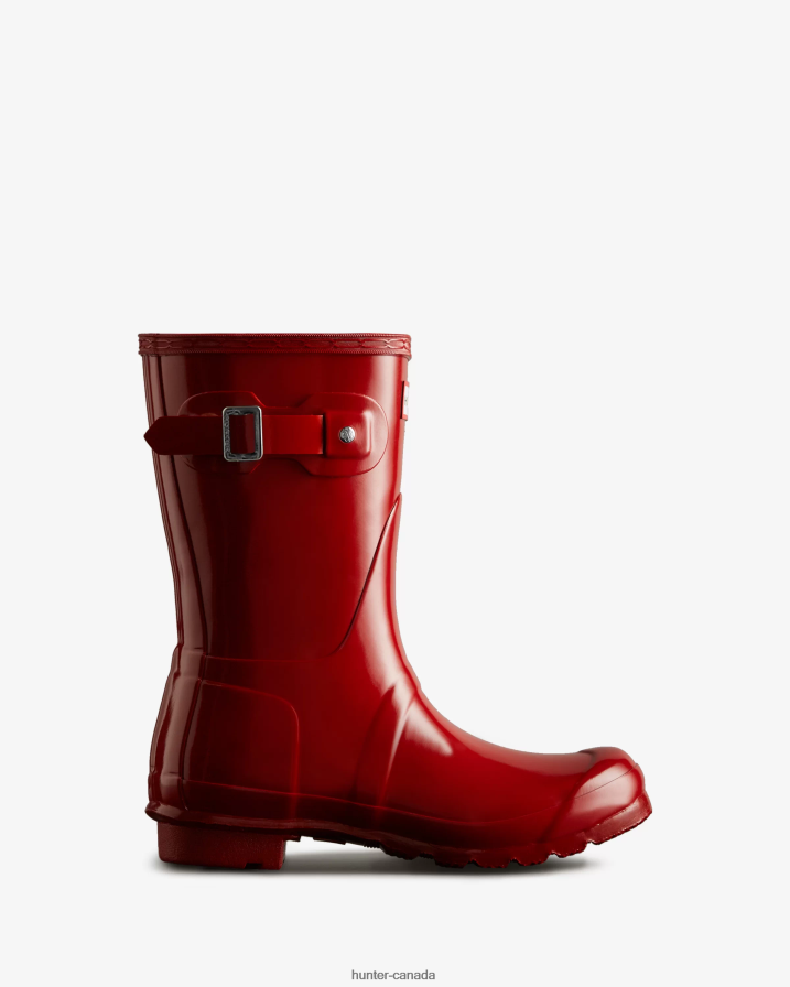208Z2Z74 Hunter Canada - Hunter Women Original Short Gloss Rain Boots Military Red