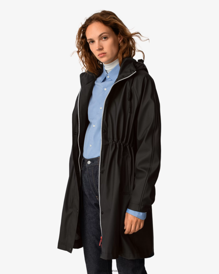 208Z2Z339 Hunter Boots Sale - Hunter Women Lightweight Waterproof Parka Black