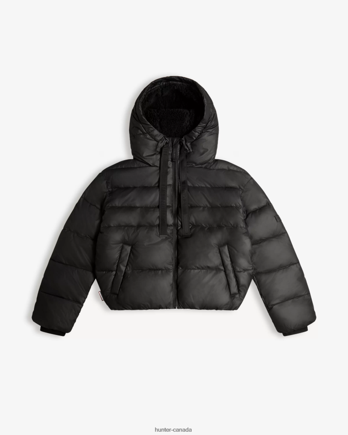 208Z2Z360 Hunter Outlet - Hunter Women Intrepid Insulated Short Puffer Jacket Black